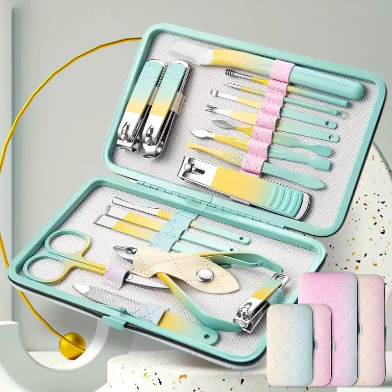 18-Piece Stainless Steel Manicure & Pedicure Kit