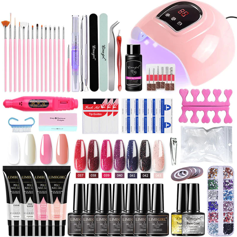 All-in-One Nail Kit: Lamp, Drill, Gel, Polish & Tools for Nail Art