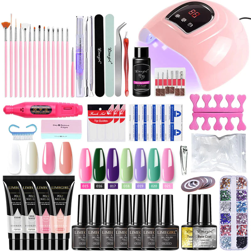 All-in-One Nail Kit: Lamp, Drill, Gel, Polish & Tools for Nail Art