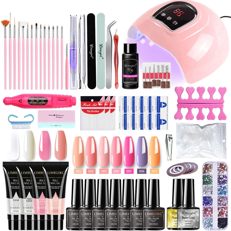 All-in-One Nail Kit: Lamp, Drill, Gel, Polish & Tools for Nail Art