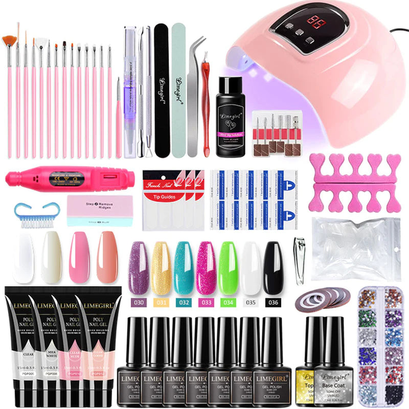 All-in-One Nail Kit: Lamp, Drill, Gel, Polish & Tools for Nail Art