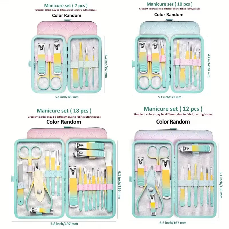 18-Piece Stainless Steel Manicure & Pedicure Kit