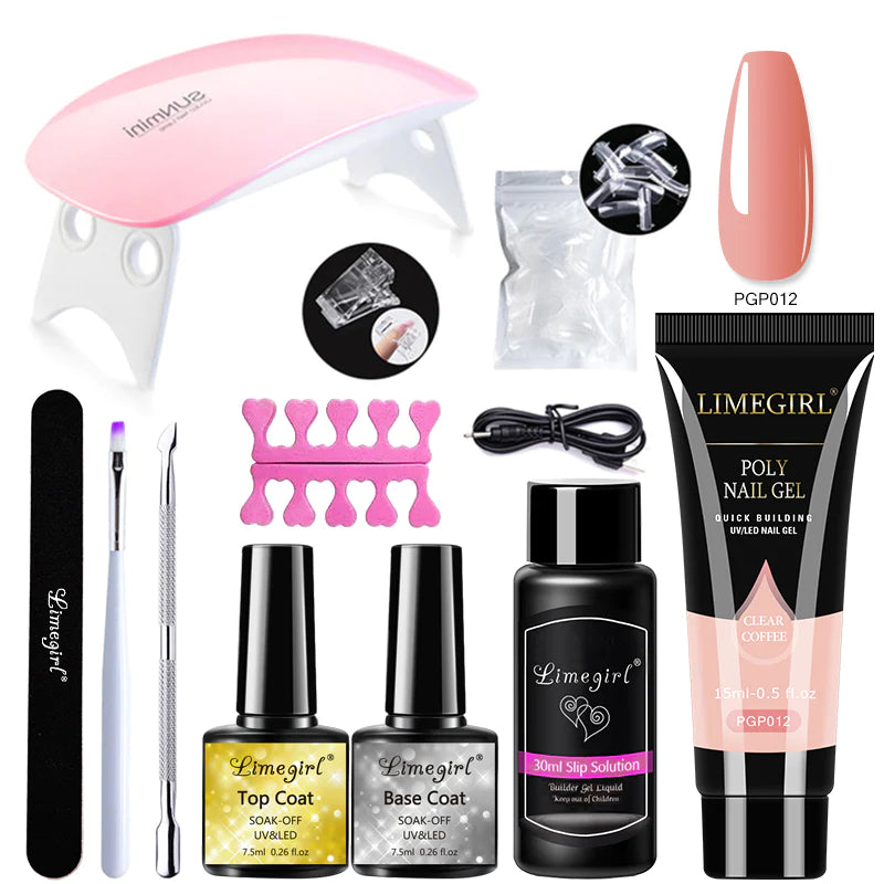 All-in-One Nail Kit: Lamp, Drill, Gel, Polish & Tools for Nail Art